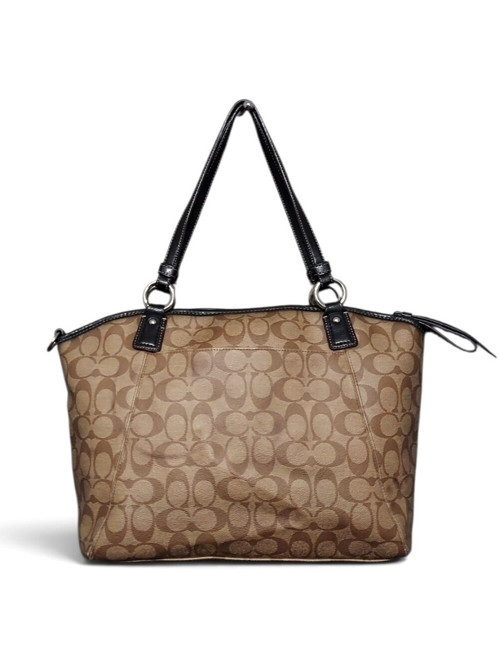 Coach Peyton Signature Coated Canvas Shoulder Tote No. F19816 - Picture 4 of 9